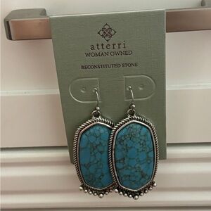 atterri Turquoise Stone Drop Earrings - Blue